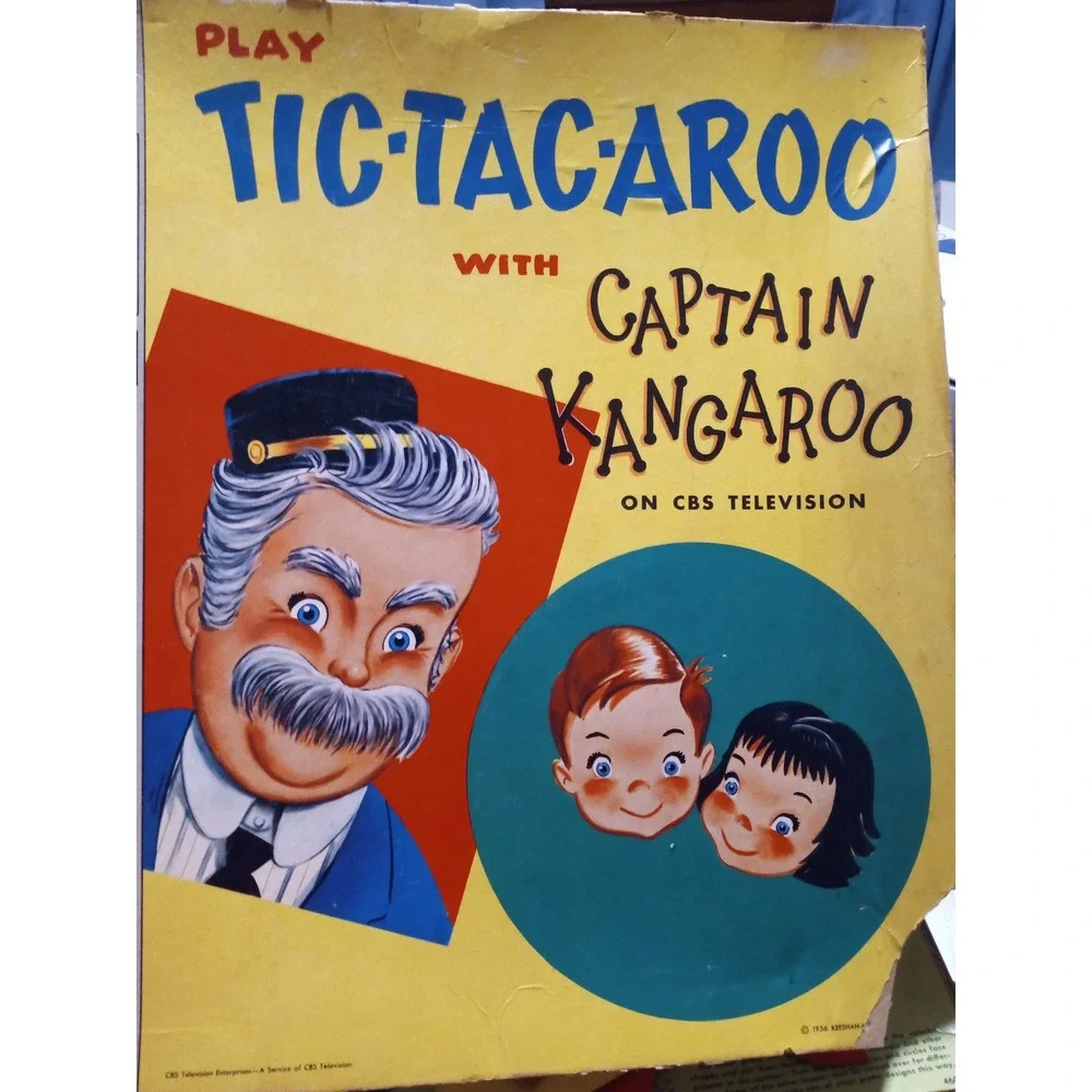Captain Kangaroo Tic Tac‎ Roo Game Milton Bradley Vintage 1956 CBS Television